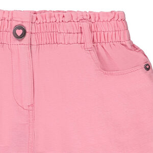 Σορτς ψηλόμεσο μονόχρωμο από βαμβάκι με φαντεζί σχέδιο για κορίτσι 