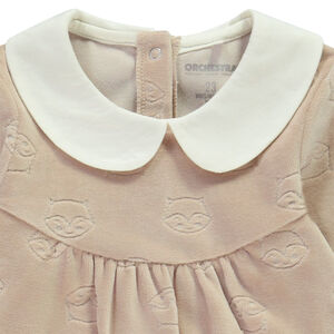 Βελουτέ φορμάκι με σχέδιο αλεπούδες για μωρό κορίτσι 