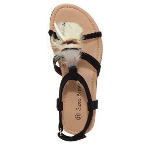 Πέδιλα σε απομίμηση καστόρι με φτερά και λουράκι σε σχήμα πλεξούδας 