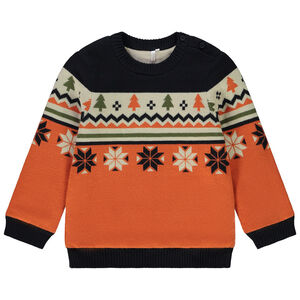 Πουλόβερ πλεκτό print φαντεζί για bebe αγόρι 