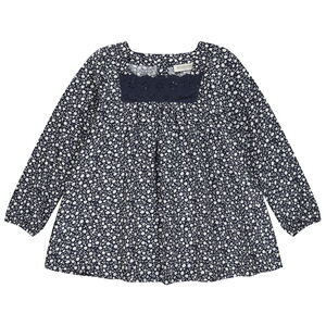 Τουνίκ με λουλούδια και αγγλική κεντητική για κορίτσι 