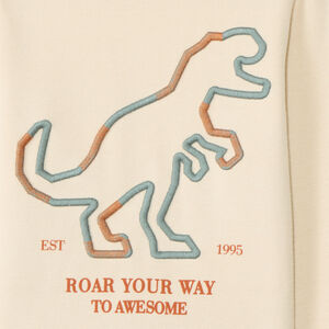 Μπλούζα με μακριά μανίκια jersey και κεντητό δεινόσαυρο για αγόρι 