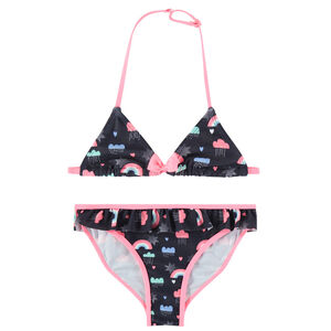 Μαγιό μπικίνι με μοτίβο με συννεφάκια και ουράνια τόξα σε όλη την επιφάνεια 