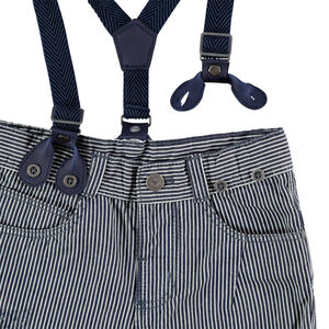 Βερμούδα με κάθετες ρίγες και ρυθμιζόμενες τιράντες 