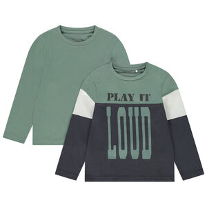 Σετ από 2 μακρυμάνικα μπλουζάκια φαντεζί για αγόρι 