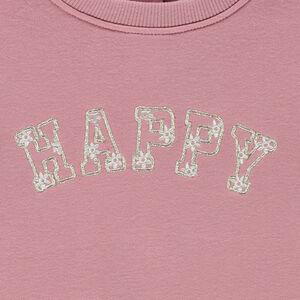 Φούτερ μακρυμάνικο από molleton με κέντημα για κορίτσι μωρό 