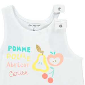 Σετ με αμάνικο μπλουζάκι σχέδιο φρούτα και σορτς με σχέδιο αχλάδια 