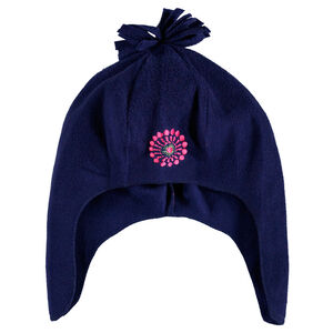 Bonnet cache-oreilles micropolaire avec broderie et pompon 