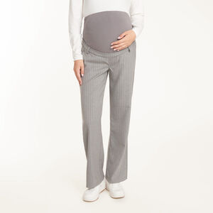 Pantalon tailleur de grossesse rayé avec bandeau 