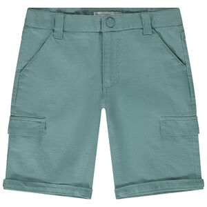 Βερμούδα μονόχρωμη σε στυλ cargo για αγόρι 