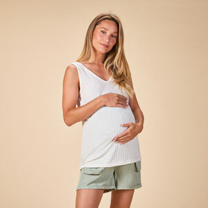 Αμάνικο μπλουζάκι από πλεκτό ριπ για γυναίκες 