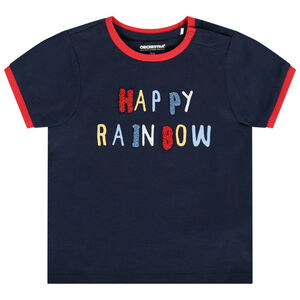 T-shirt manches courtes avec lettres en patch bouclette pour bébé garçon 