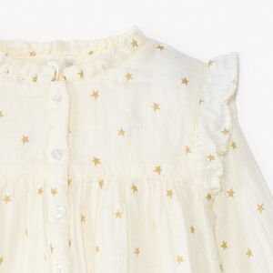 Τουνίκ μακρυμάνικο με σχέδιο χρυσά αστέρια με glitter για bebe κορίτσι 