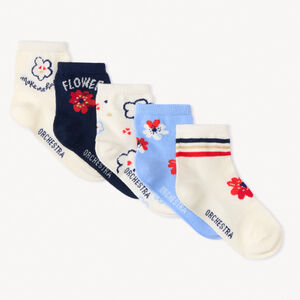 Lot de 5 paires de chaussettes motifs fleur pour fille 