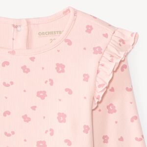 T-shirt à manches longues pour bébé fille avec imprimé fantaisie 