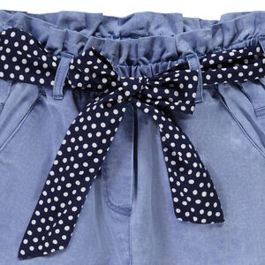 Pantalon paper bag avec ceinture fantaisie pour fille 