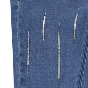 Jean skinny taille haute avec détails en sequins pour fille 