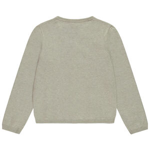 Ζακέτα πλεκτή μονόχρωμη με κουμπιά με glitter για κορίτσι 