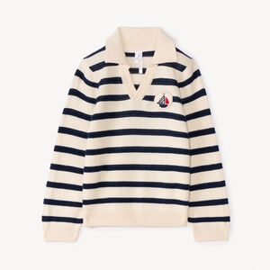 Πουλόβερ με ριγέ σχέδιο και πόλο για μωρό αγόρι 