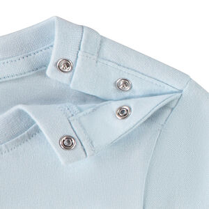 Κοντομάνικο μπλουζάκι μονόχρωμο με θαλάσσιο σχέδιο για bebe αγόρι 