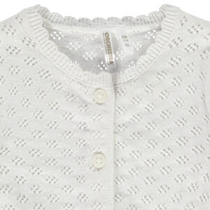 Γιλέκο πλεκτό σε πλέξη pointelle για bebe κορίτσι 