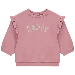 Φούτερ μακρυμάνικο από molleton με κέντημα για κορίτσι μωρό 