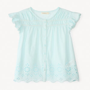 Τουνίκ με κοντά μανίκια από ελαφρύ διαφανές ύφασμα για κορίτσι. 