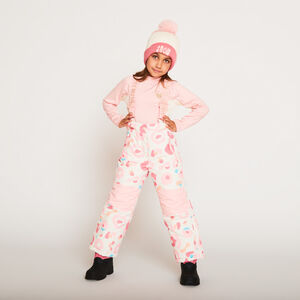 Υφασμάτινο παντελόνι σκι με αποσπώμενες τιράντες για κορίτσι 