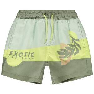 Σορτς μπάνιου με εφέ colorblock και σχέδιο για αγόρι 