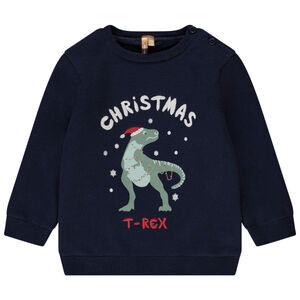 Πουλόβερ βελουτέ Christmas T-Rex για bebe αγόρι 