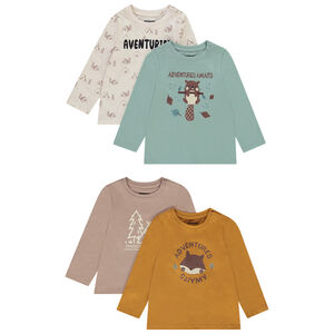 Lot de 4 t-shirts manches longues en jersey pour bébé garçon Main Lot de 4 t-shirts manches longues en jersey pour bébé garçon