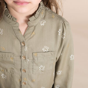 Φόρεμα μακρυμάνικο με σχέδιο και γιακά mao για κορίτσι 