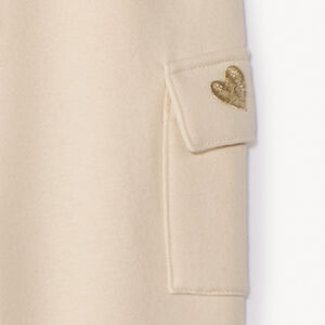 Παντελόνι jogging μονόχρωμο με κέντημα από γκλίτερ για μωρό κορίτσι 