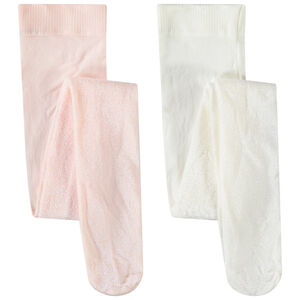 Σέτ από 2 λεπτές καλσόν με ιριδίζον εφέ για μωρό κορίτσι 