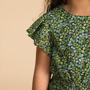 Φόρεμα κοντομάνικο με floral σχέδιο για κορίτσι 