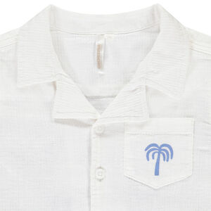 Πουκάμισο κοντομάνικο με σχέδιο και γιακά κουβανέζικο για μωρό αγόρι 