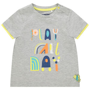 T-shirt κοντομάνικο με μήνυμα σχέδιο 