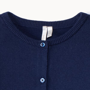 Πλεκτό γιλέκο μονόχρωμο με κυματιστό τελείωμα για bebe κορίτσι 