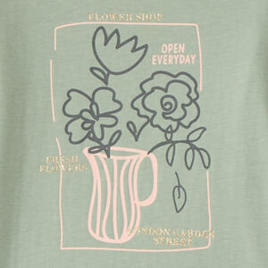 T-shirt με μακριά μανίκια και γυαλιστερή εκτύπωση για κορίτσι 