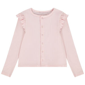 Ζακέτα με κουμπιά από πλεκτό ριπ για κορίτσι 