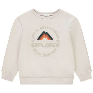 Φούτερ μονόχρωμο με φαντεζί κέντημα για αγόρι 