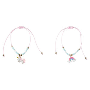Σετ από 2 βραχιόλια με φαντεζί κρεμαστά για κορίτσι 
