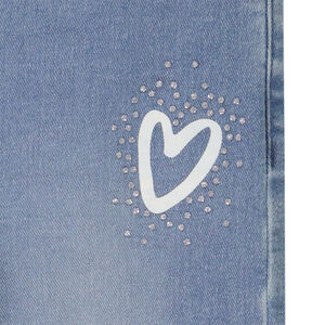 Jean slim denim effet patchwork με strass κορίτσι 