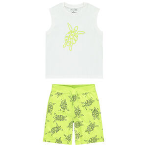 Σετ 2 τμχ. με σχέδιο χελώνες και αμάνικο μπλουζάκι για αγόρι 