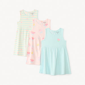 Σετ 3 φορεμάτων χωρίς μανίκια με λουλούδια για κορίτσι μωρού 