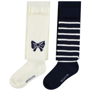 Σετ από 2 ζευγάρια χοντρών καλσόν με σχέδιο για κορίτσι 