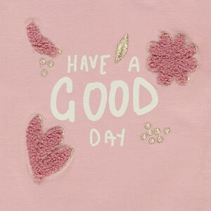 T-shirt μακρυμάνικο με βολάν και φαντεζί σχέδιο για κορίτσι 