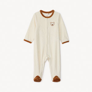 Dors-bien Ourson en velours effet dévoré pour bébé garçon 