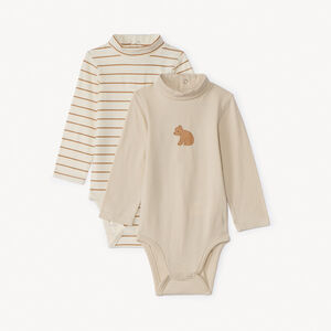 Σετ 2 κοντομάνικων κορσετών με ψηλό γιακά για μωρά.  Main Σετ 2 κοντομάνικων κορσετών με ψηλό γιακά για μωρά.