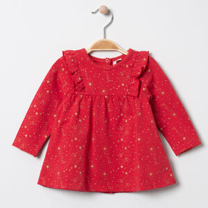 Τουνίκ μακρυμάνικο με αστέρια χρυσαφί σε όλη την επιφάνεια 